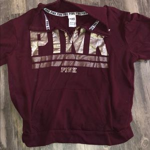 PINK 1/4 zip sweatshirt